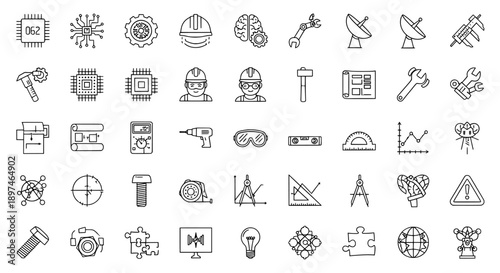 Engineering icons set