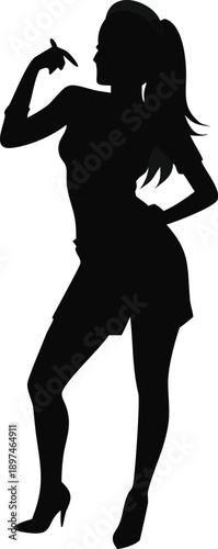 Silhouette Of A Woman Winking