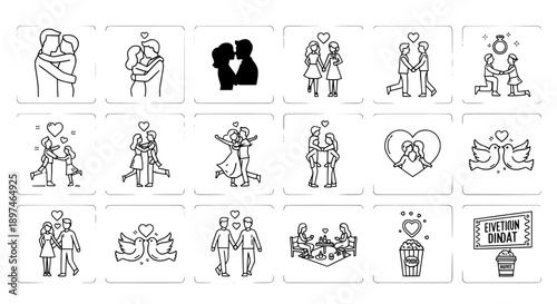 Love relationship icons