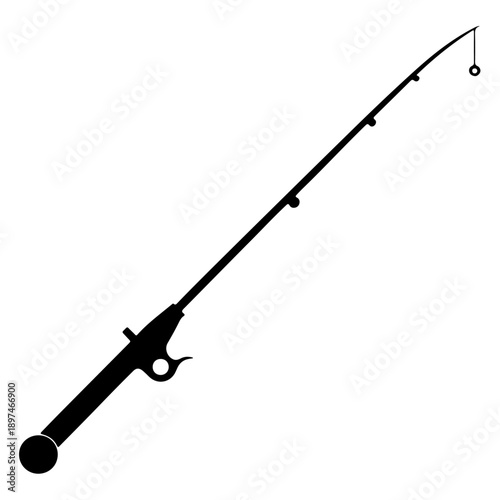 fishing rod icon, vector illustration