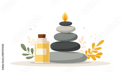  Massage stones  and accessories for spa