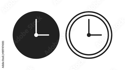 Clocks Black and White Simple Design