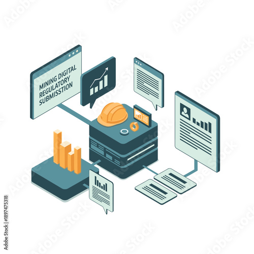 Digital Data Distribution and Storage System Illustration.