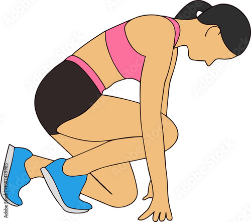 Woman Athlete Starting Position Pose