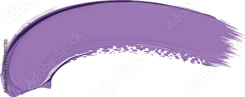 Purple lavender paint brush stroke isolated on transparent background