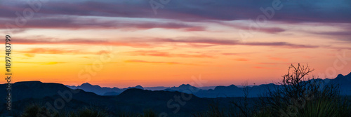 Panorama Of Sunset From The Sotol Vista In Big Bend