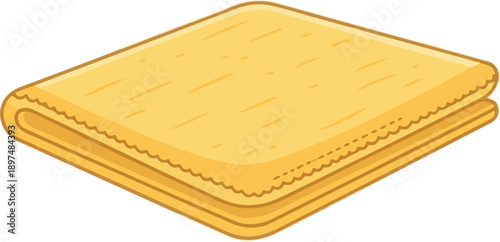 A folded golden brown cracker with visible texture lines and wavy edges