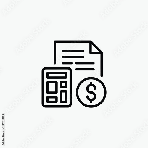 Financial calculation concept with document calculator and dollar symbol