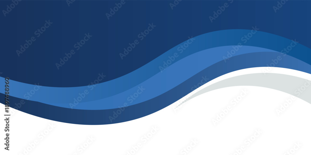 Obraz premium Abstract modern blue wavy header business banner horizontal background