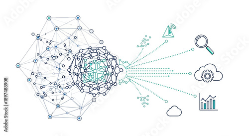 Network connection and data exchange concept with modern infographic elements