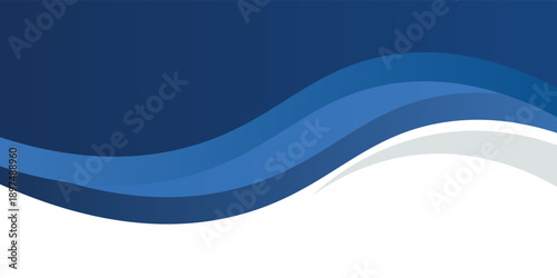 Abstract modern blue wavy header business banner horizontal background