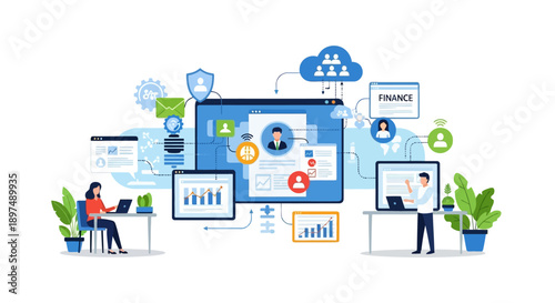 Business collaboration with digital documents and financial data online