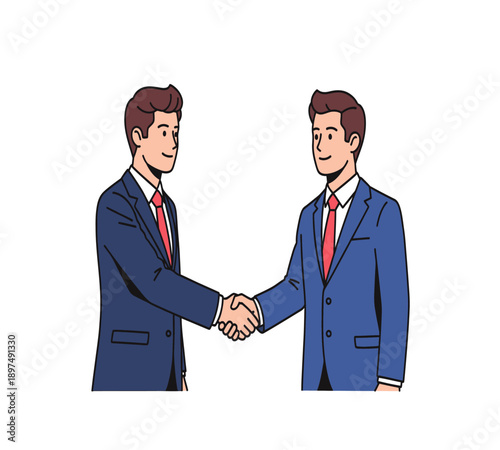 Professional Business Character Illustration for Corporate Partnership Concept
