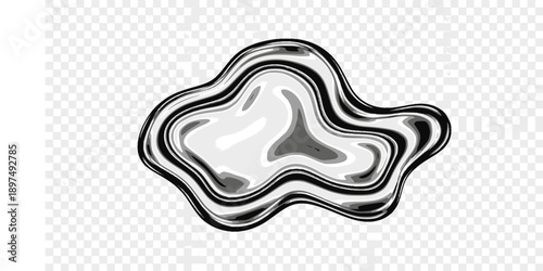 Liquid Chrome Abstract Organic T-Shirt Shape