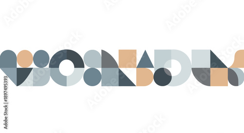 Geometric Abstract Pattern with Circles and Squares in Muted Tones.