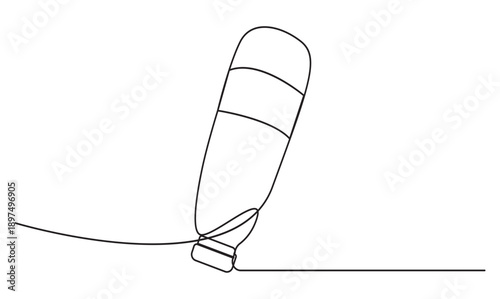 Minimalist continuous line art of a drink container for beverage and refreshment concept