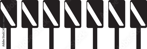 Black and white piano keys on a music keyboard