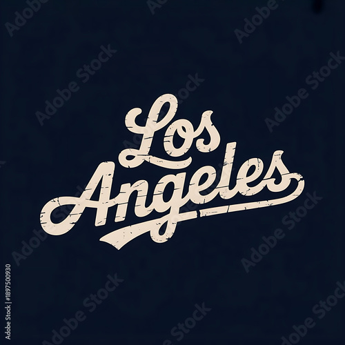 Vintage Los Angeles typography on dark background