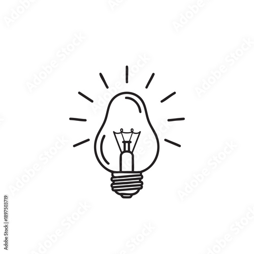 Bright idea concept with glowing light bulb and human figures inside