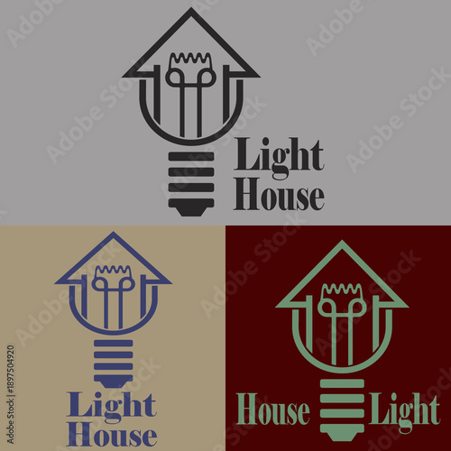 light house letter logo design. letter logo design. ligh letter vector icon,Lightbulb design, vector illustration , Flat style.