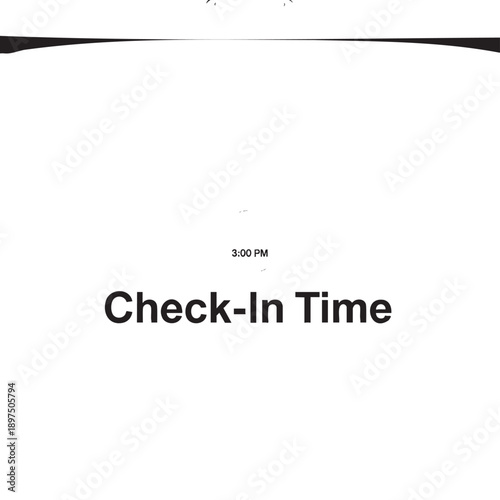 Digital check in time display on transparent background screen