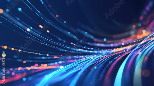 Big data technology Data science analysing artificial intelligence generative AI deep learning machine learning algorithm Neural flow network analytics innovation abstract futuristic. 3d rendering