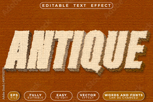 Antique Vintage Classic Vector Fully Editable Smart Object Text Effect