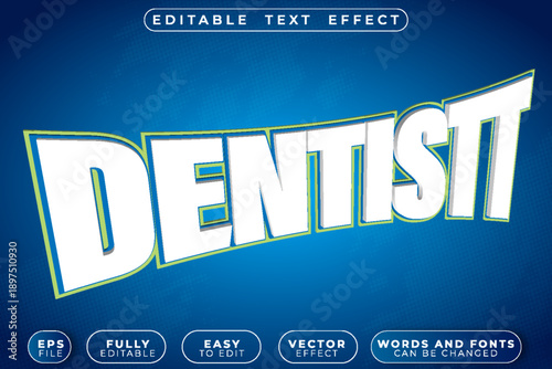  Dentist Dental Clinic Teeth Vector Fully Editable Smart Object Text Effect