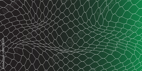 Soccer Ball illuminated green light in the Goal Net. 3D CG. High resolution.