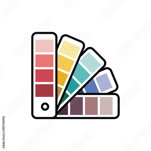 The graphic illustration of a color palette swatch fan for design and art projects Vector