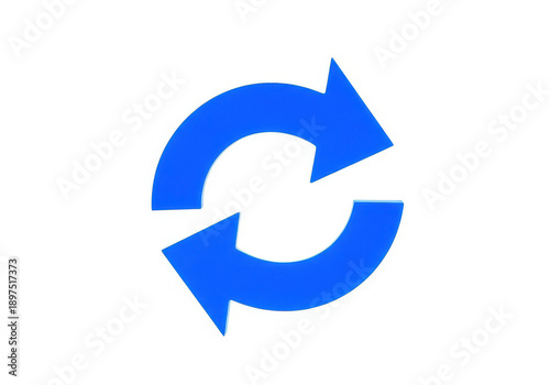 Blue circular arrows symbolizing refresh, reload, or synchronization on a white background Free Download Blue circular arrows symbolizing refresh, reload, or synchronization on a white background - GFXLoad