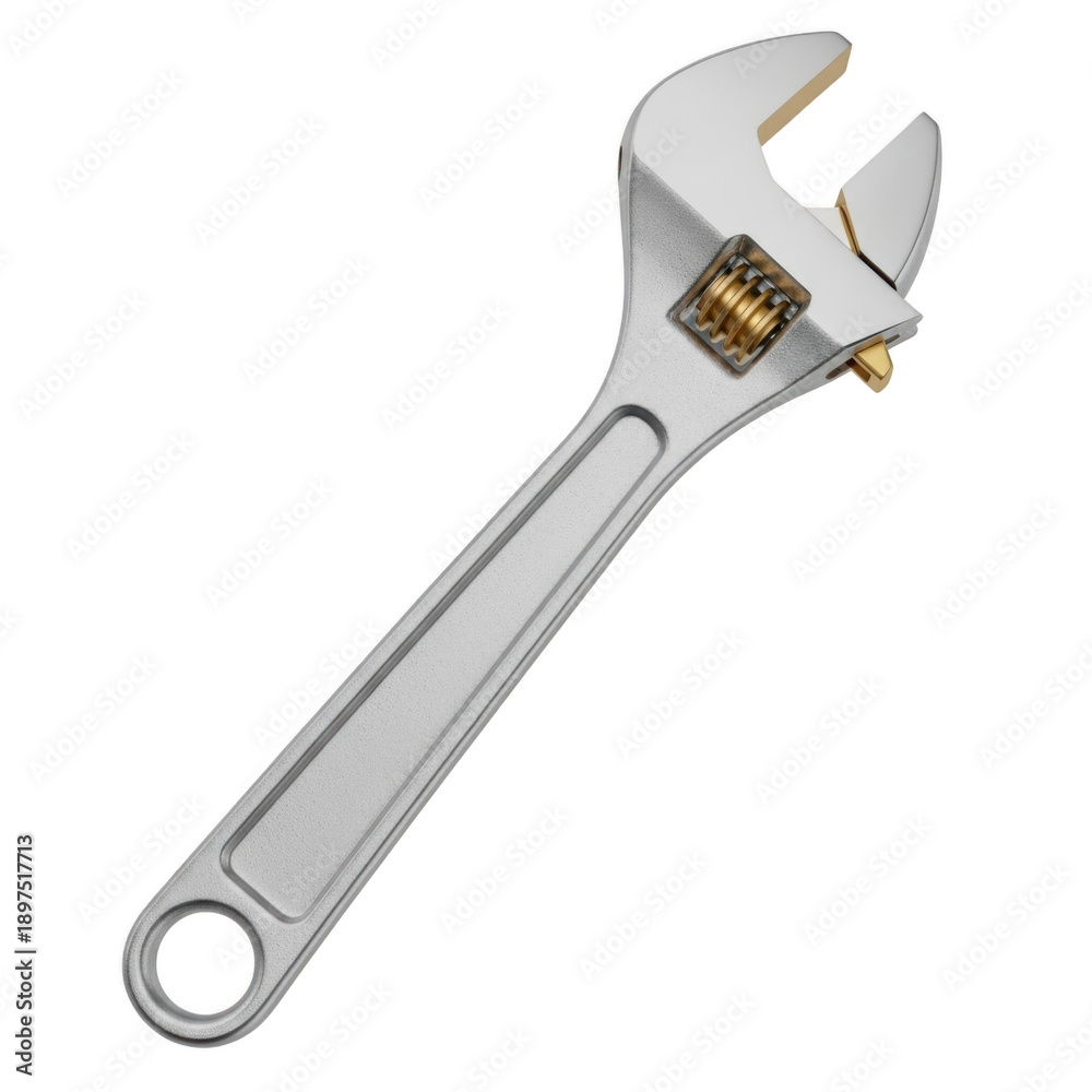 Obraz premium Adjustable silver wrench with textured grip