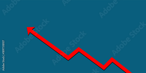  Abstract financial graph with uptrend line arrow and bar chart