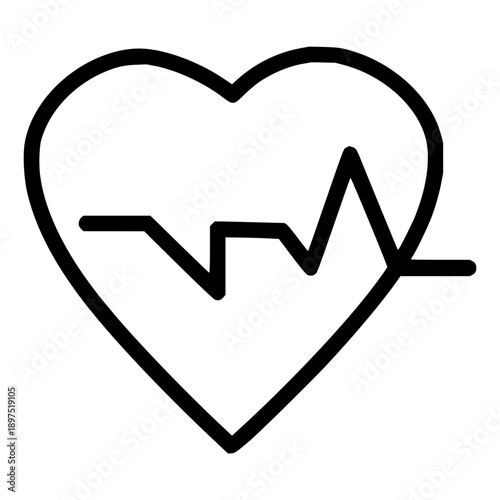 Heartbeat pulse line graphic representing cardiology and vital signs, icon for health and medical monitoring, a vital sign of life