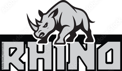 A rhino illustration for printing