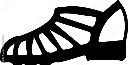 Women shoes icon featuring heels boots sandals flats pumps silhouettes in flat style, female fashion footwear outline illustration for store web branding