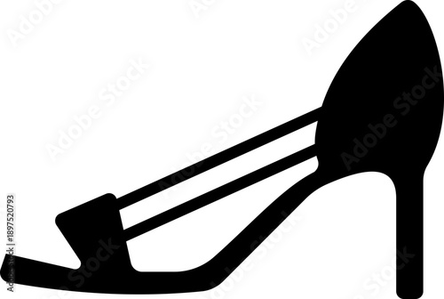 Women shoes icon featuring heels boots sandals flats pumps silhouettes in flat style, female fashion footwear outline illustration for store web branding