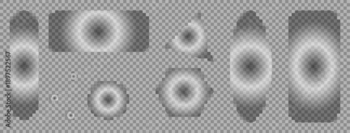 Liquid glass button interface, light frame banner set, glass panel set for mobile and web app, tech board frame in futuristic style. Light png banner collection with glow effect, vector illustration.