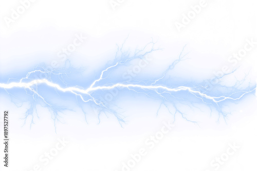 Принти на полотні A bright lightning bolt illuminates the dark night sky with electric energy tran