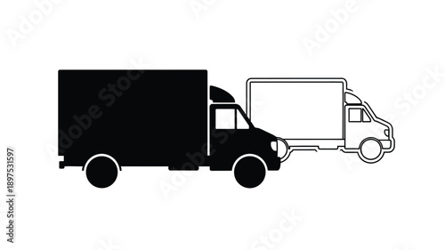 Two bed icons one filled and one outlined in black and white silhouette