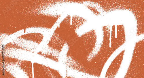 White Spray Paint Heart Graffiti on Orange Wall.