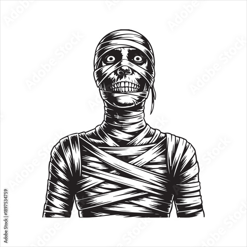 Mummy silhouette vector illustration, Mummy vector illustration 