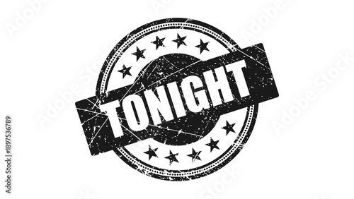 Tonight stamp with grunge texture