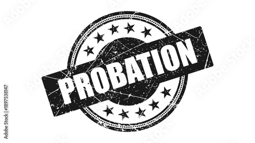 Probation stamp with grunge texture