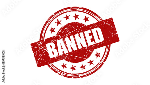Banned stamp with grunge texture