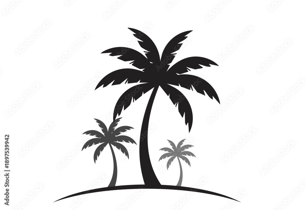 Fototapeta premium summer beach palm tree graphics