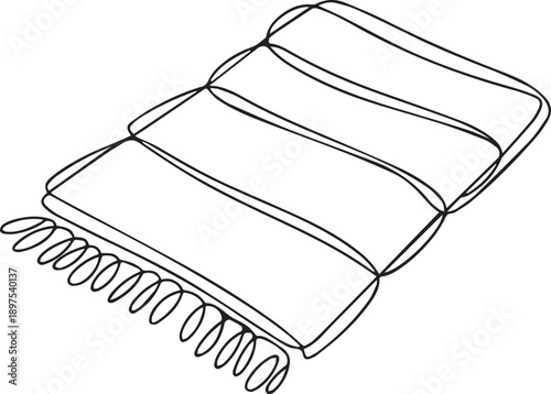 Simple black and white illustration of a mattress viewed from above at an angle