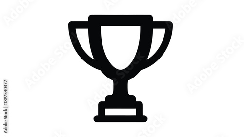 A simple black trophy design a symbol of victory silhouette