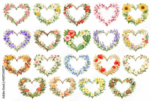 Romantic Watercolor Valentine’s Day Illustrations – Cute Love Clipart Collection Featuring Roses, Bouquets, Balloons, Chocolates, Teddy Bear, Wine Glasses, and Heart Decorations for Greeting Cards, We