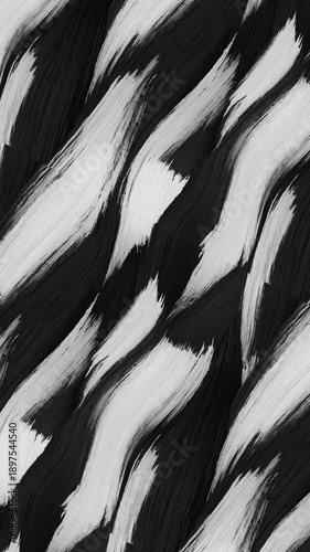 Black and white striped abstract textile pattern resembling zebra design. Ideal for fashion prints, home decor, and stationary design.